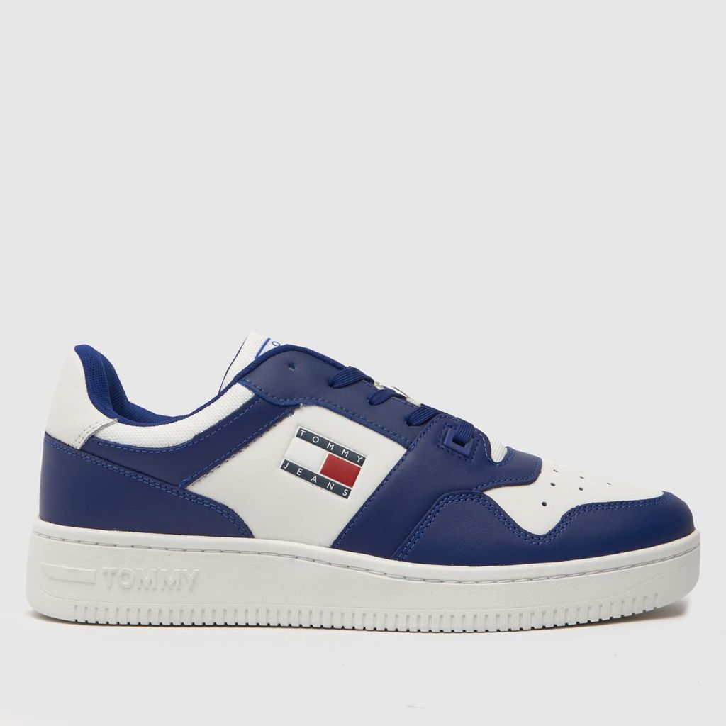 basket trainers in white & blue