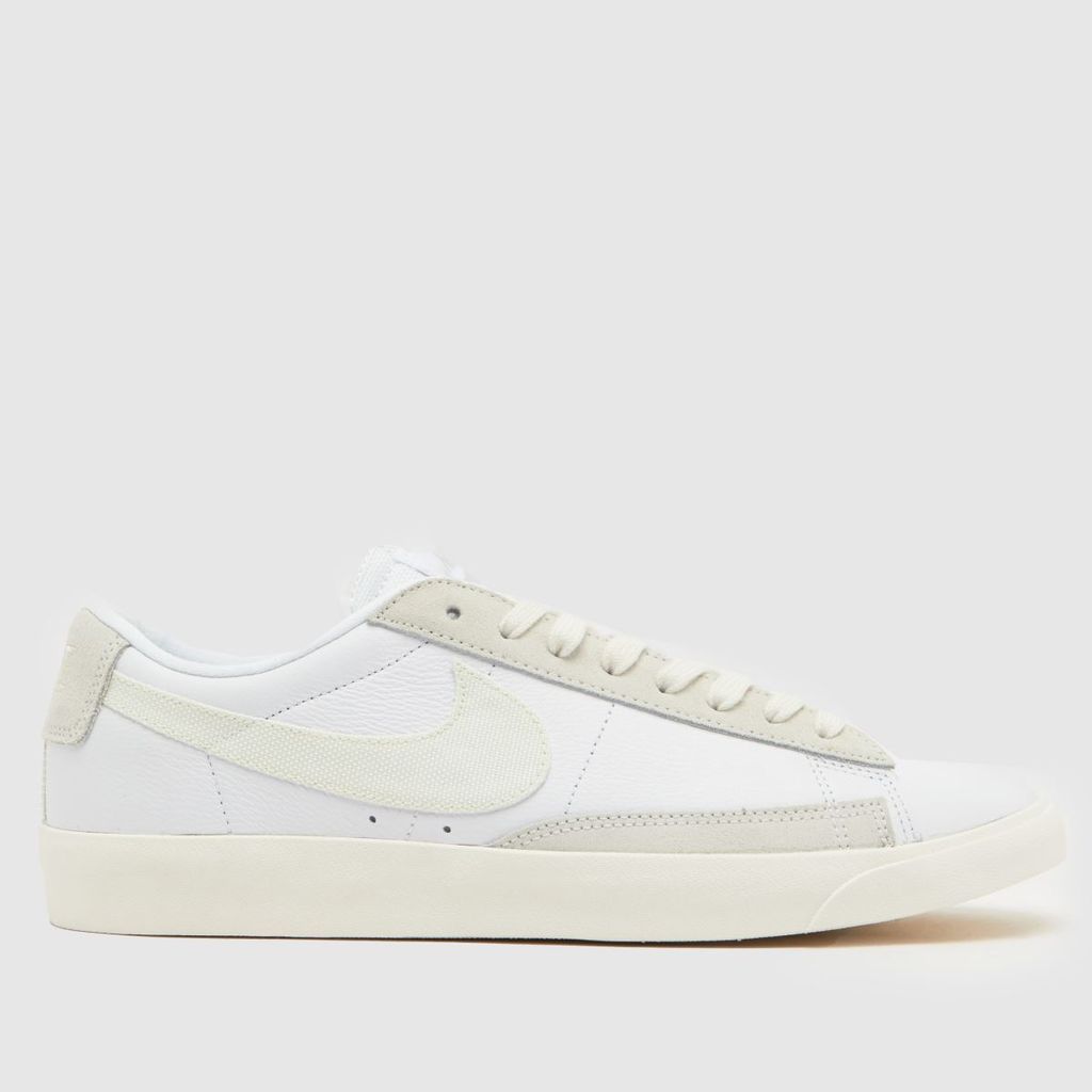 blazer low leather trainers in white & beige