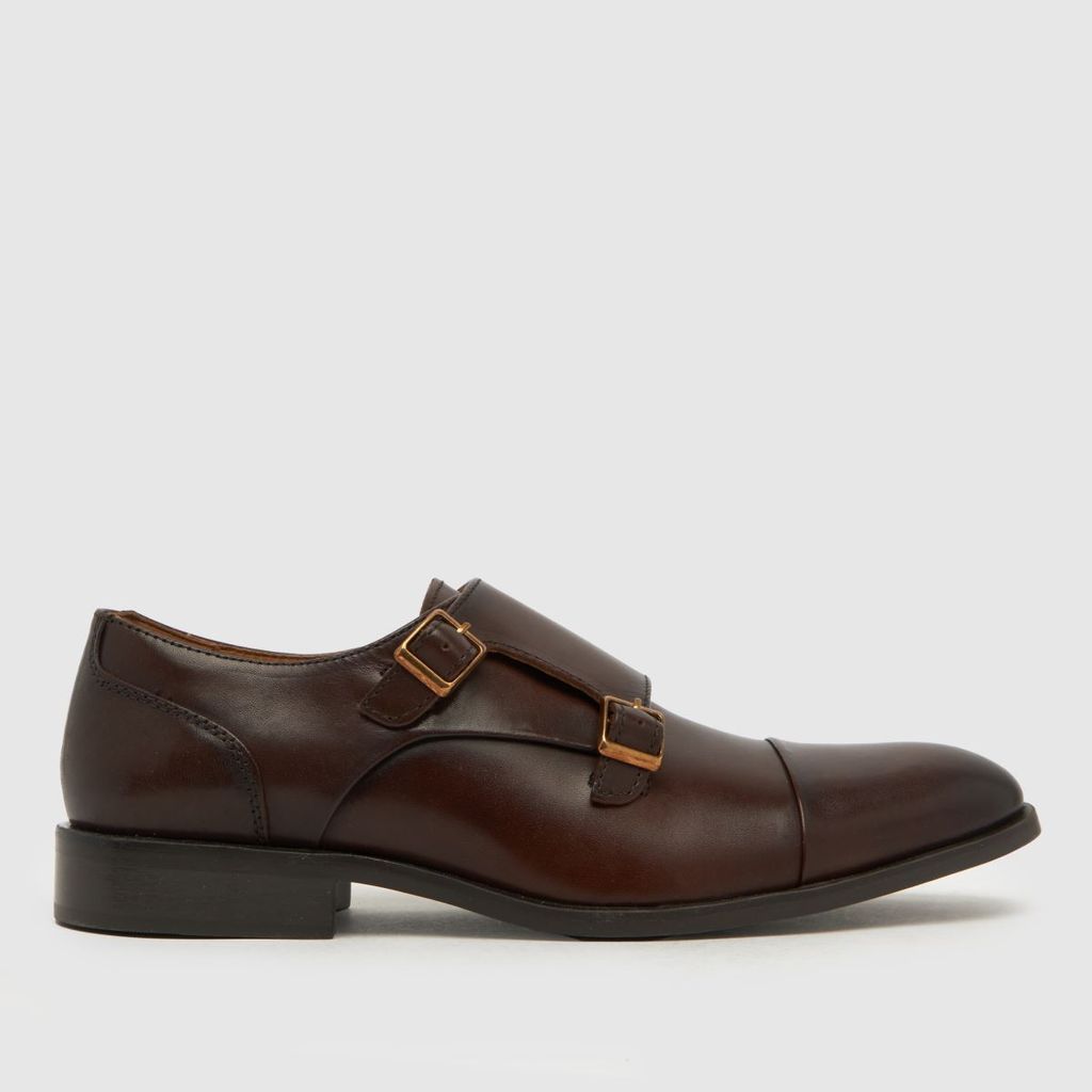 rossa leather monk shoes in brown