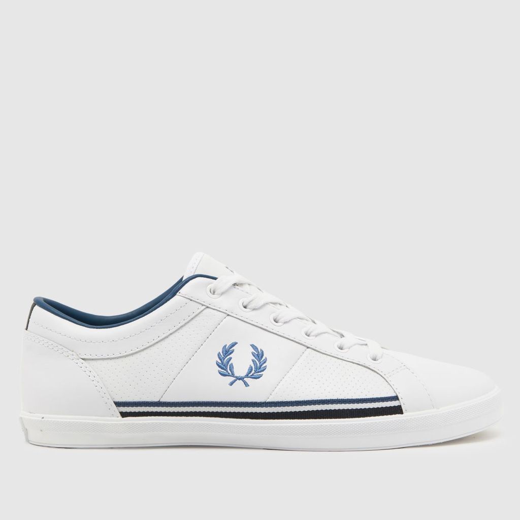 baseline leather trainers in white & navy