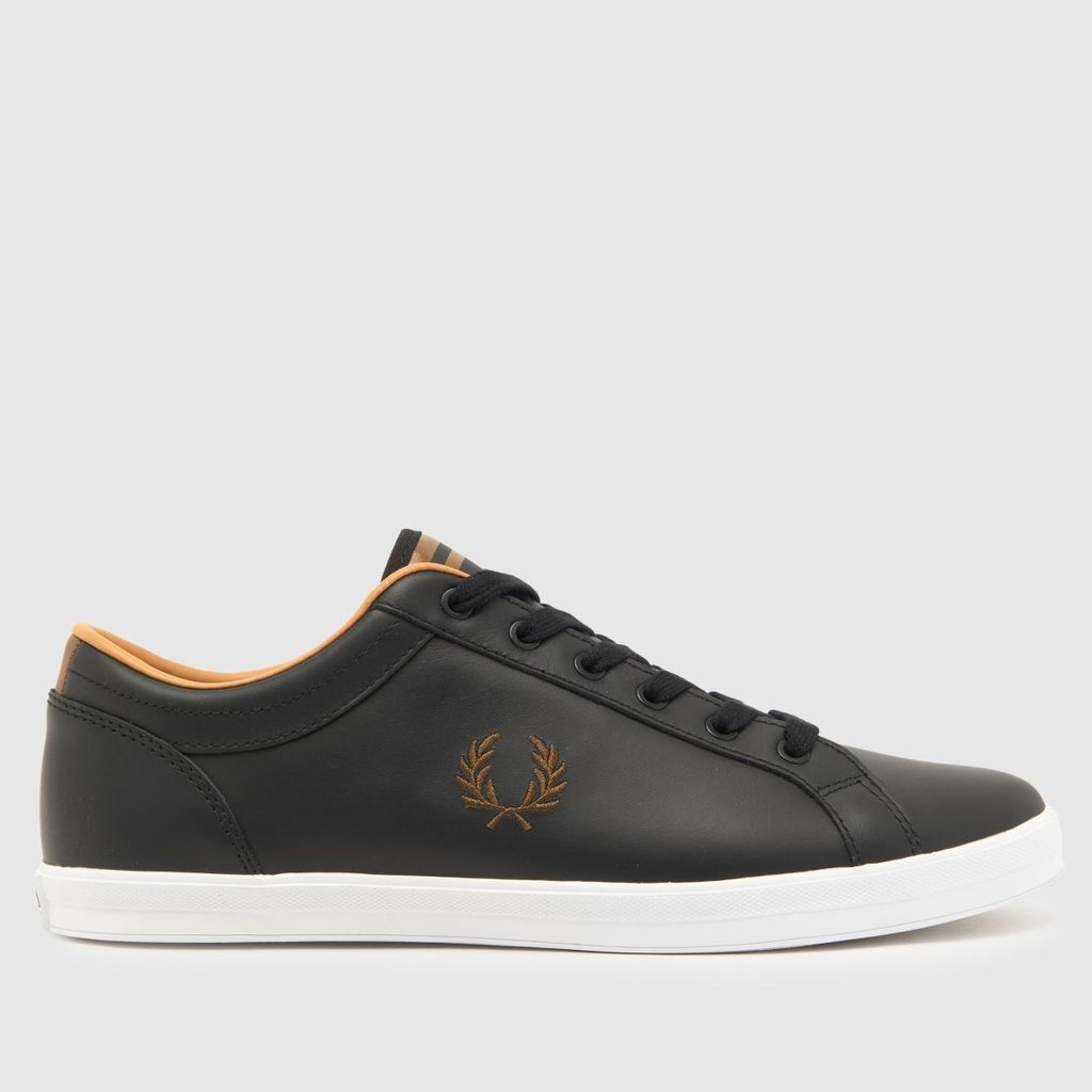 baseline leather trainers in black & brown