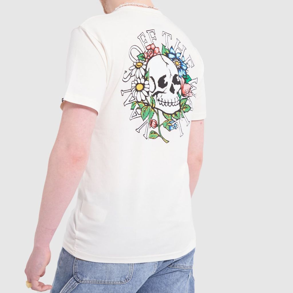floral skull t-shirt in white