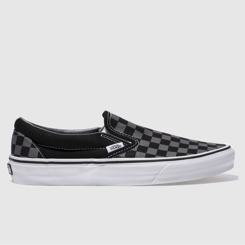 classic slip on trainers in black & grey