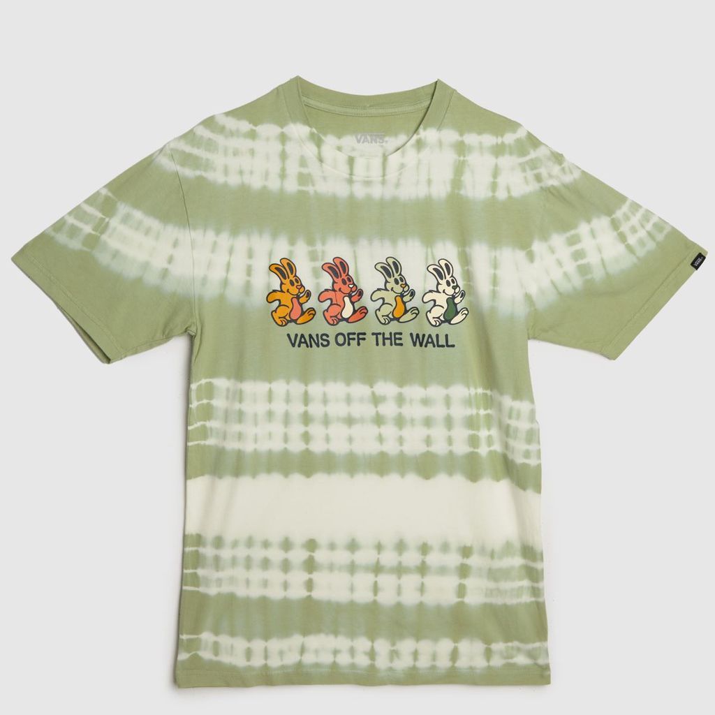 peace of mind tie dye t-shirt in white & green