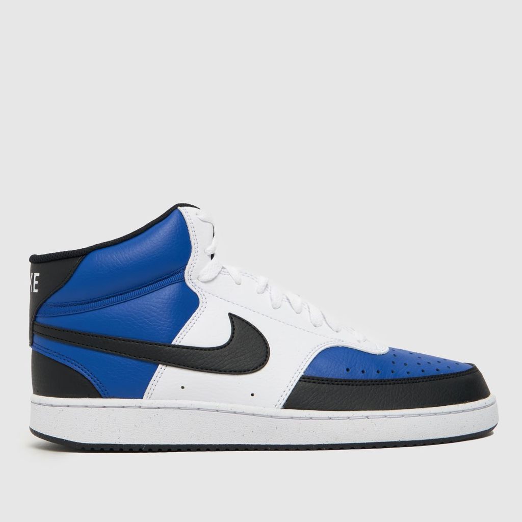 court vision mid trainers in black and blue