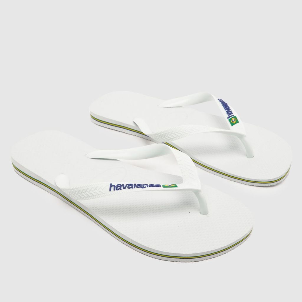brasil logo sandals in white