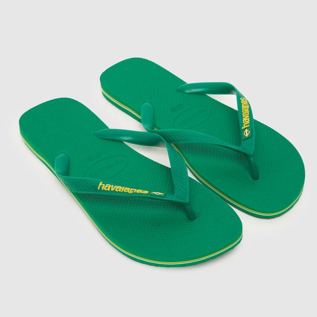 brasil logo neon sandals in green multi