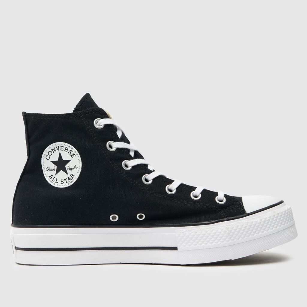all star lift hi trainers in black & white