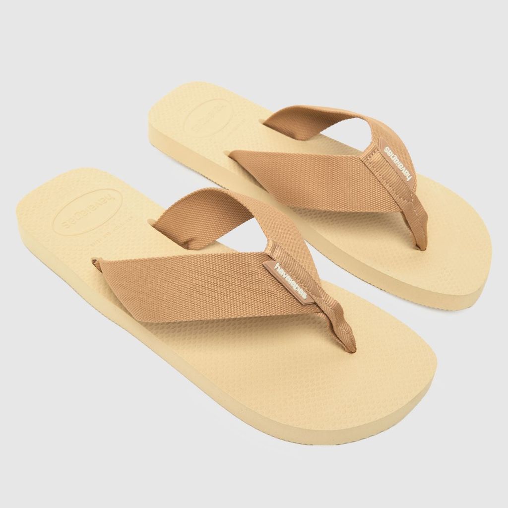 urban basic material sandals in beige