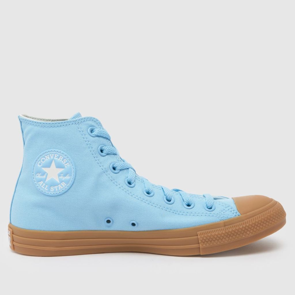 all star hi trainers in pale blue