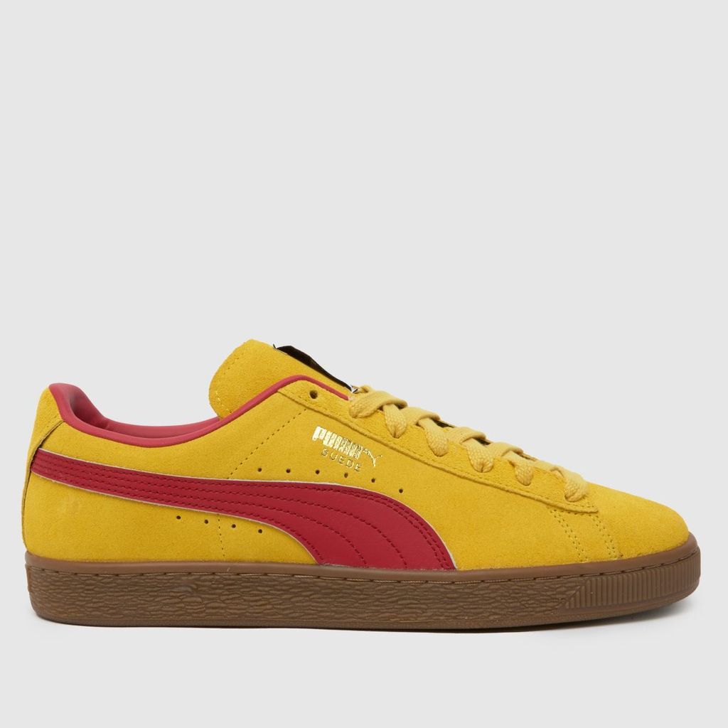 suede terrace trainers in yellow