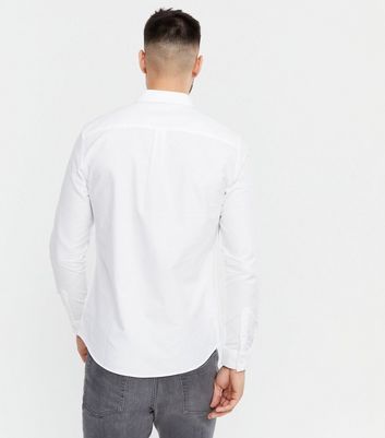Men's White Long Sleeve Oxford Shirt New Look