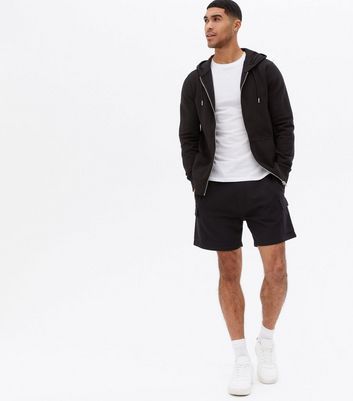 Men's Black Jersey Cargo Shorts New Look