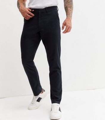 Men's Navy Mid Rise Slim Suit Trousers New Look