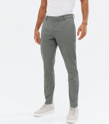Men's Green Tapered Skinny Fit Chinos New Look