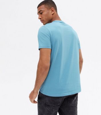 Men's Blue Short Sleeve Crew Neck T-Shirt New Look