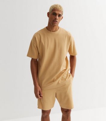 Men's Stone Waffle Drawstring Shorts New Look