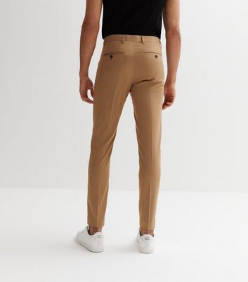 Men's Jack & Jones Camel Slim Fit Trousers New Look