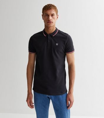 Men's Only & Sons Black Slim Short Sleeve Polo Shirt New Look