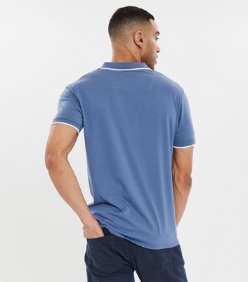 Men's Threadbare Blue Logo Polo Shirt New Look