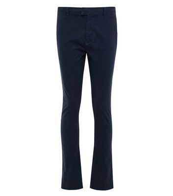 Men's Threadbare Navy Chino Trousers New Look