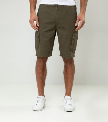 Men's Threadbare Olive Cargo Shorts New Look