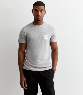 Men's Pale Grey New Existence Logo Regular Fit T-Shirt New Look