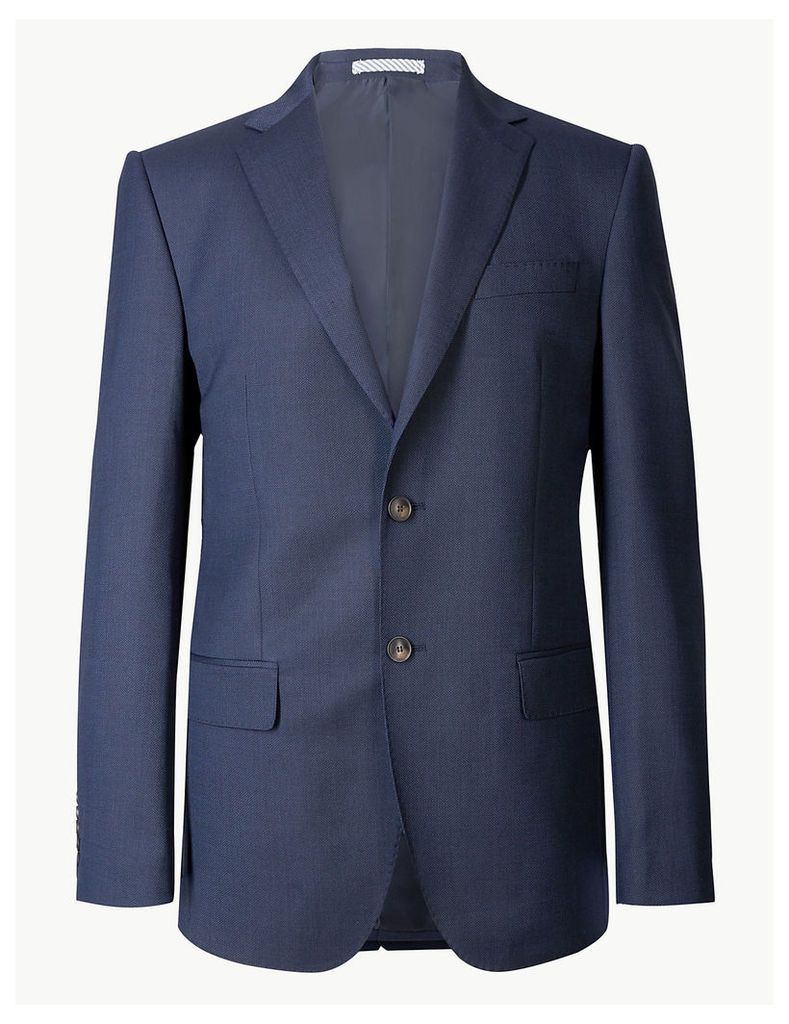M&S Collection Indigo Textured Regular Fit Jacket