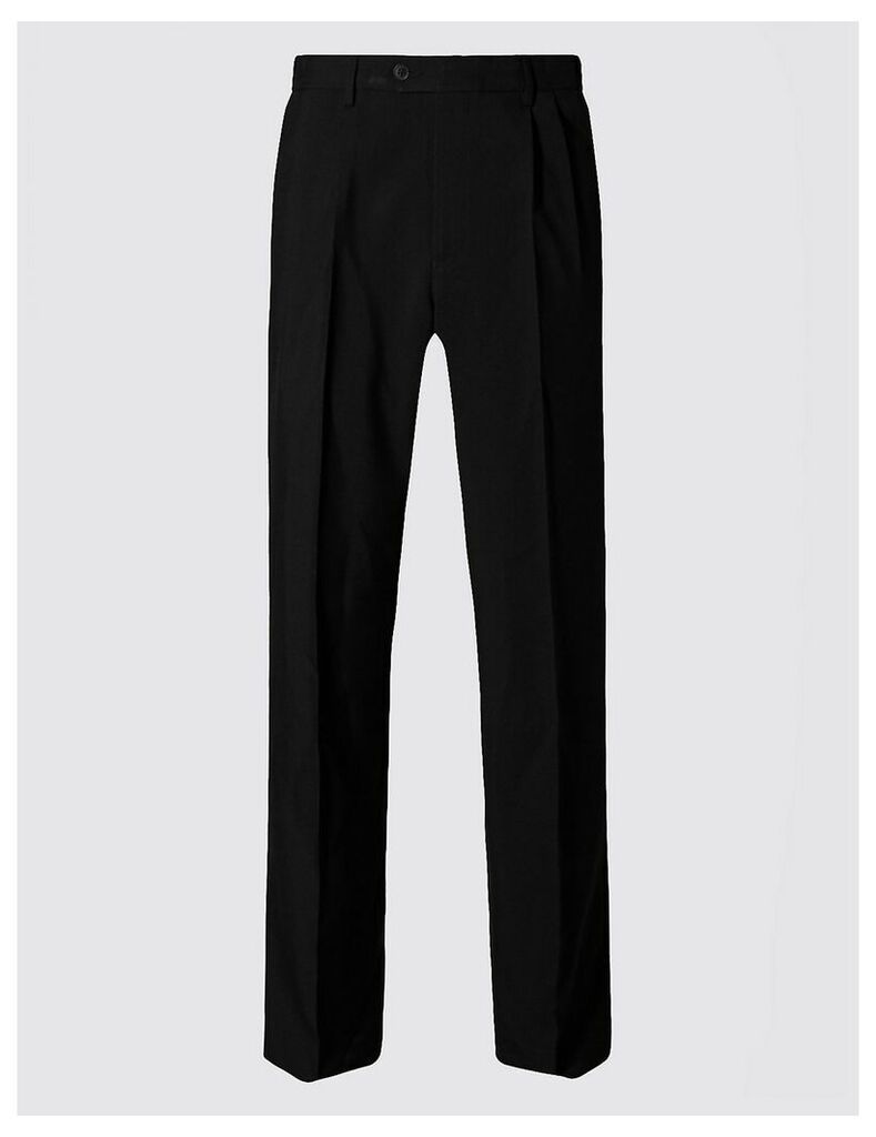 M&S Collection Regular Fit Twin Pleated Trousers