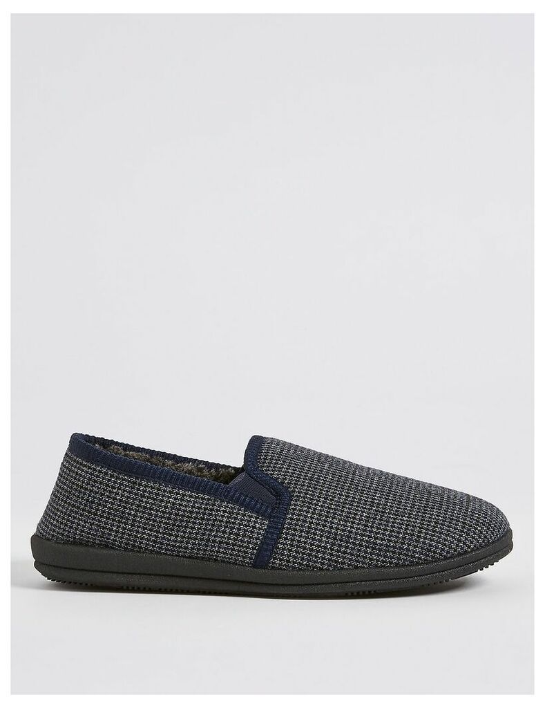 M&S Collection Big & Tall Checked Slip-on Slippers