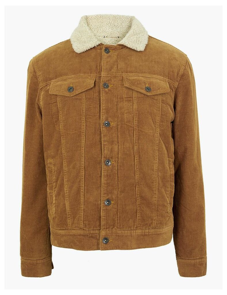 M&S Collection Corduroy Borg Lined Jacket