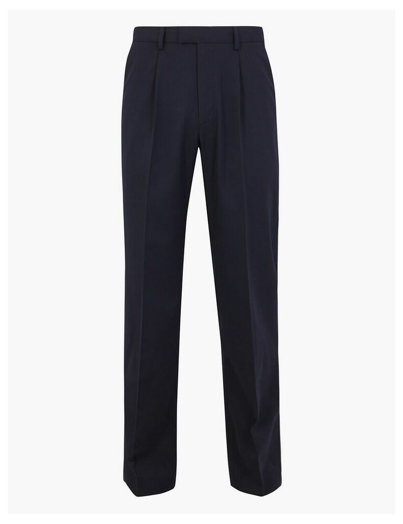 M&S Collection Regular Fit Wool Blend Stretch Trousers