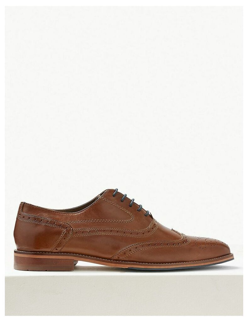 M&S Collection Leather Layered Sole Brogue Shoes