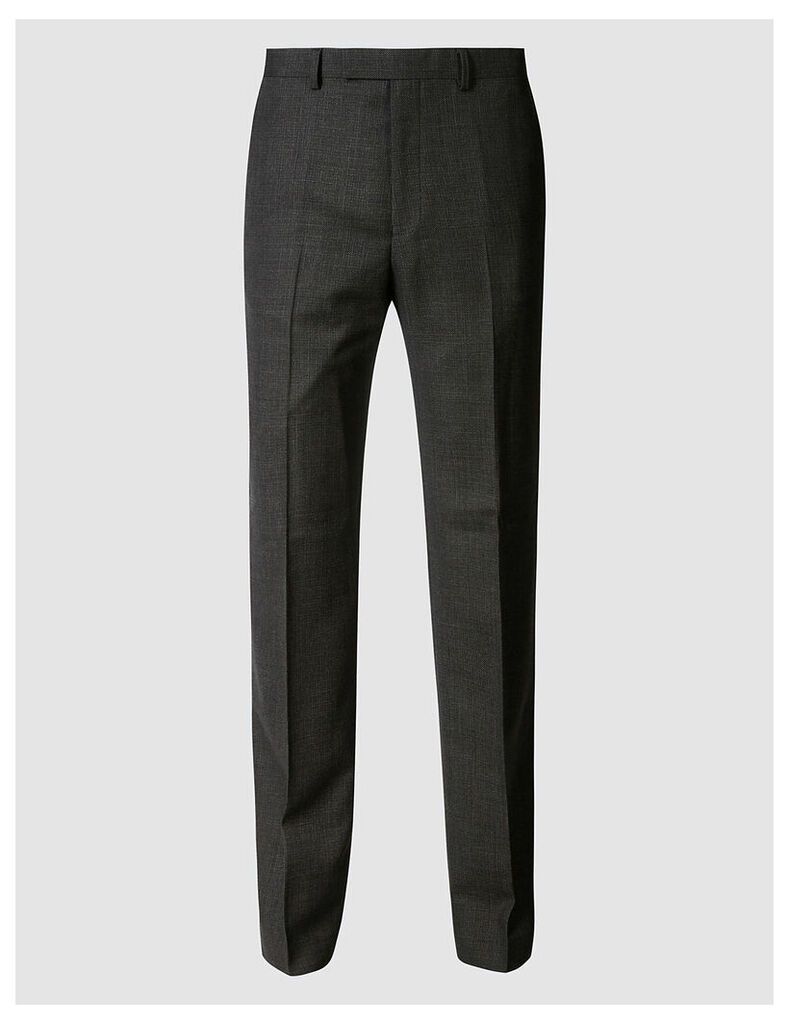 M&S Collection Luxury Textured Regular Fit Wool Trousers