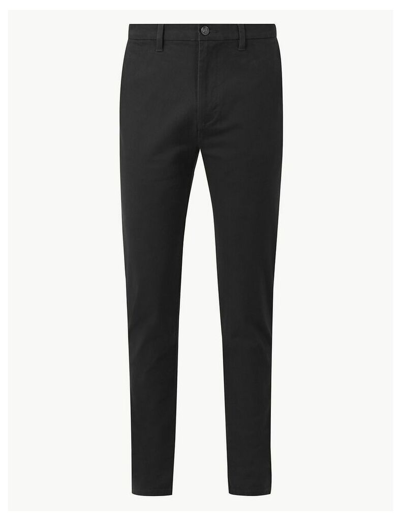 M&S Collection Longer Length Skinny Fit Cotton Rich Chinos