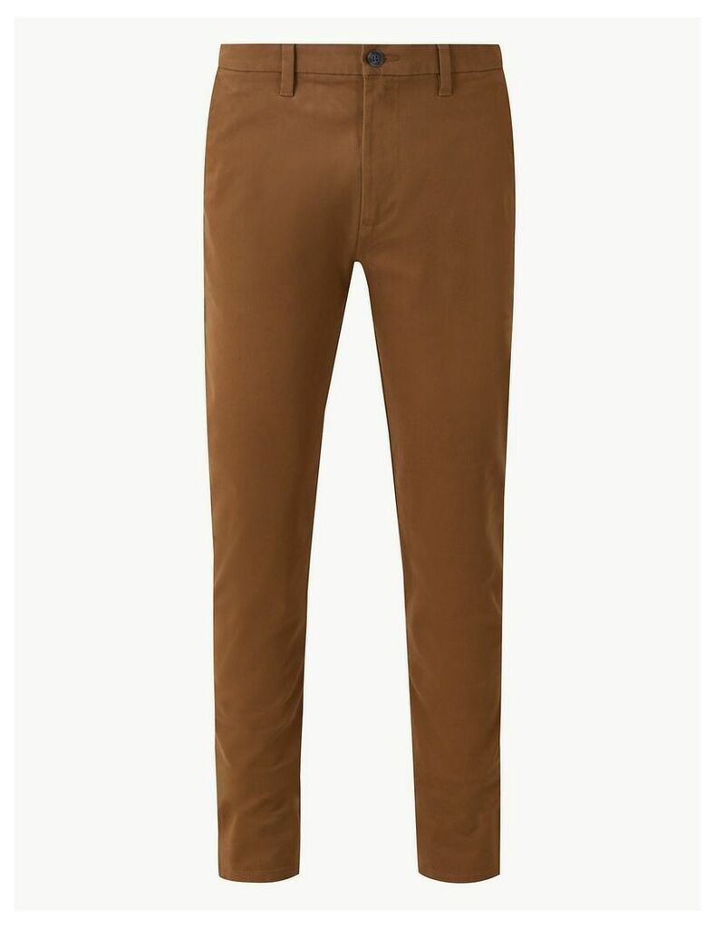 M&S Collection Longer Length Skinny Fit Cotton Rich Chinos