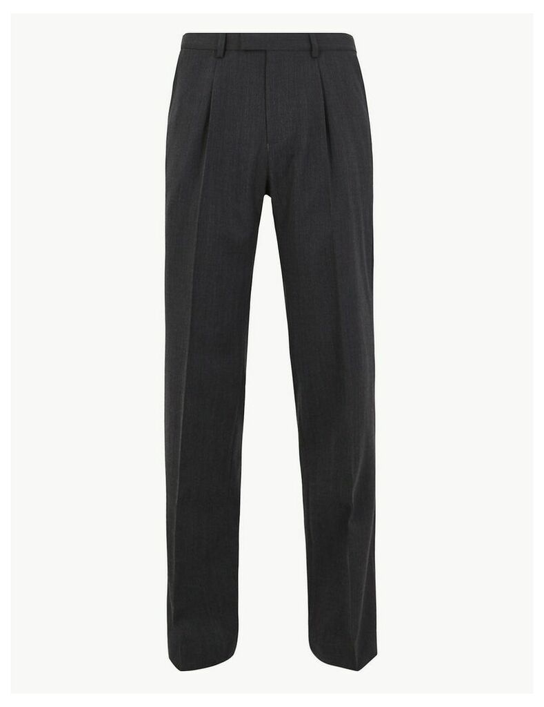 M&S Collection Regular Fit Wool Blend Stretch Trousers