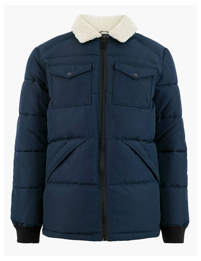 M&S Collection Borg Collar Puffer Jacket with Thermowarmth
