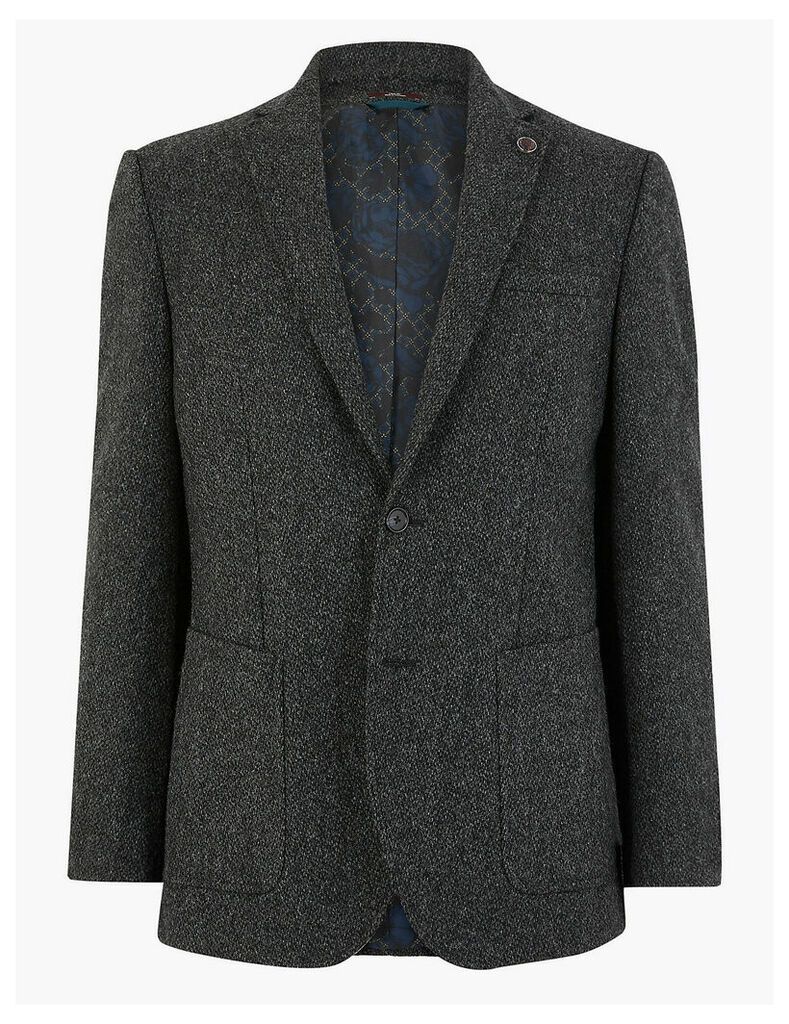 M&S Collection Luxury Pure Wool Textured Jacket