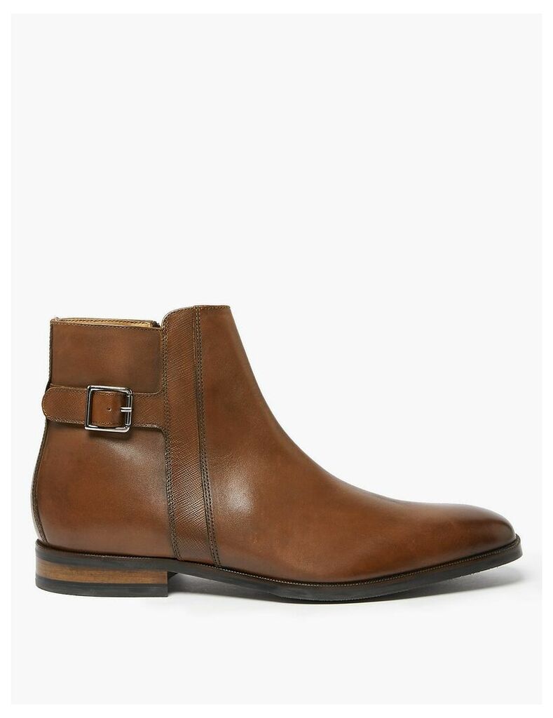 M&S Collection Saffiano Leather Jodhpur Boots