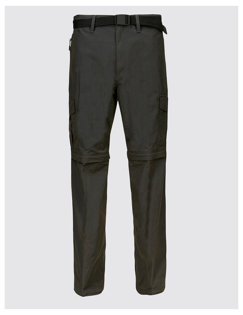 M&S Collection Regular Fit Trekking Zip-Off Trousers with Belt