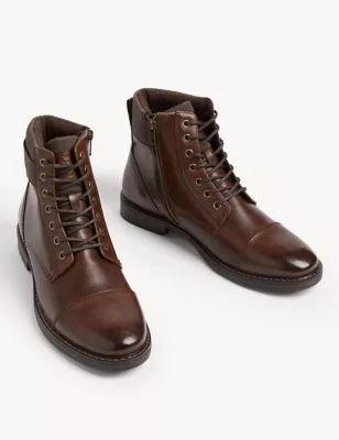 Mens Side Zip Military Boots