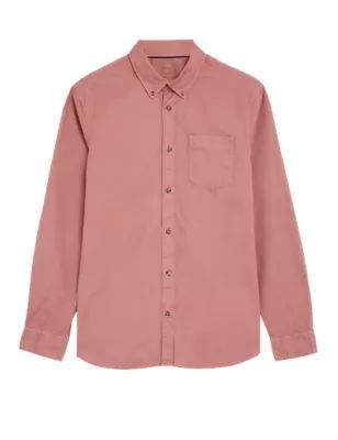 Mens Pure Cotton Garment Dyed Oxford Shirt