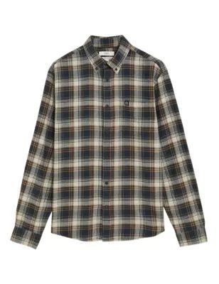 Mens Pure Flannel Check Shirt