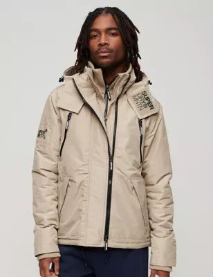 Mens Hooded Padded Double Collar Anorak