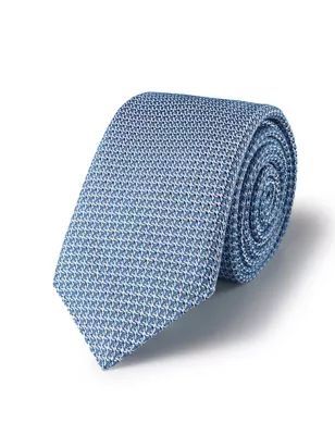 Mens Textured Pure Silk Tie
