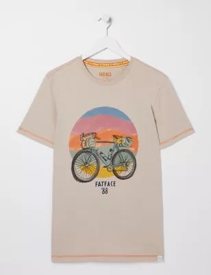 Mens Pure Cotton Bicycle Graphic T-Shirt
