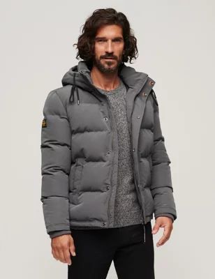 Mens Hooded Padded Puffer Jacket