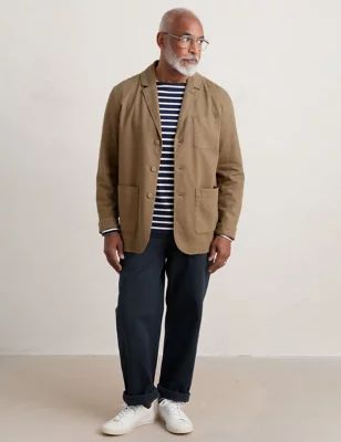 Mens Linen Rich Utility Jacket