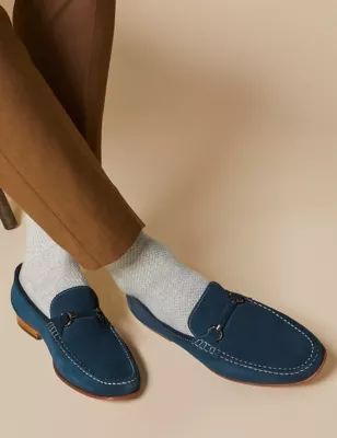 Mens Suede Slip-On Loafers
